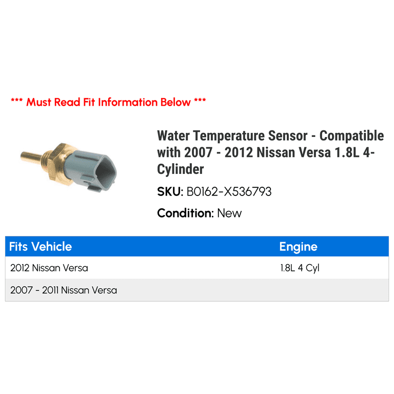 Water Temperature Sensor Compatible with 2007 2012 Nissan - Main Image