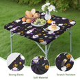 thumbnail image 4 of Halloween Gnomes and Pumpkins Square Fitted Tablecloth with Elastic Edge,Square Table Cover,Washable Elastic Table Cover for Home Kitchen Party Decor 36"x36", 4 of 6