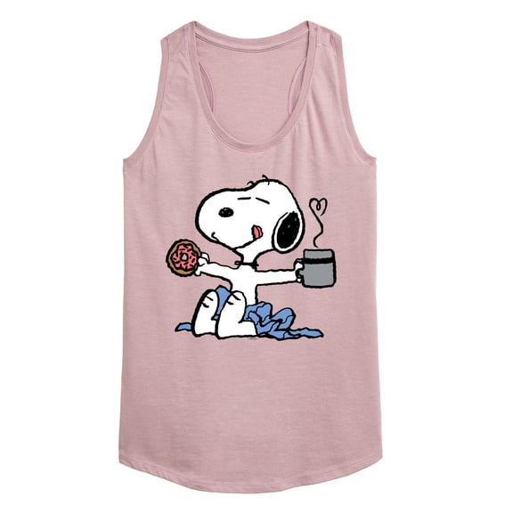 Peanuts - Donut Coffee Snoopy - Women's Racerback Graphic Tank