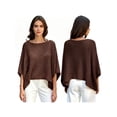 thumbnail image 2 of LMLYSoH Women's Mesh Knit Poncho Tops Fashion Solid Color Batwing Sleeve Boat Neck Cover Ups for Summer Daily Wear, 2 of 9