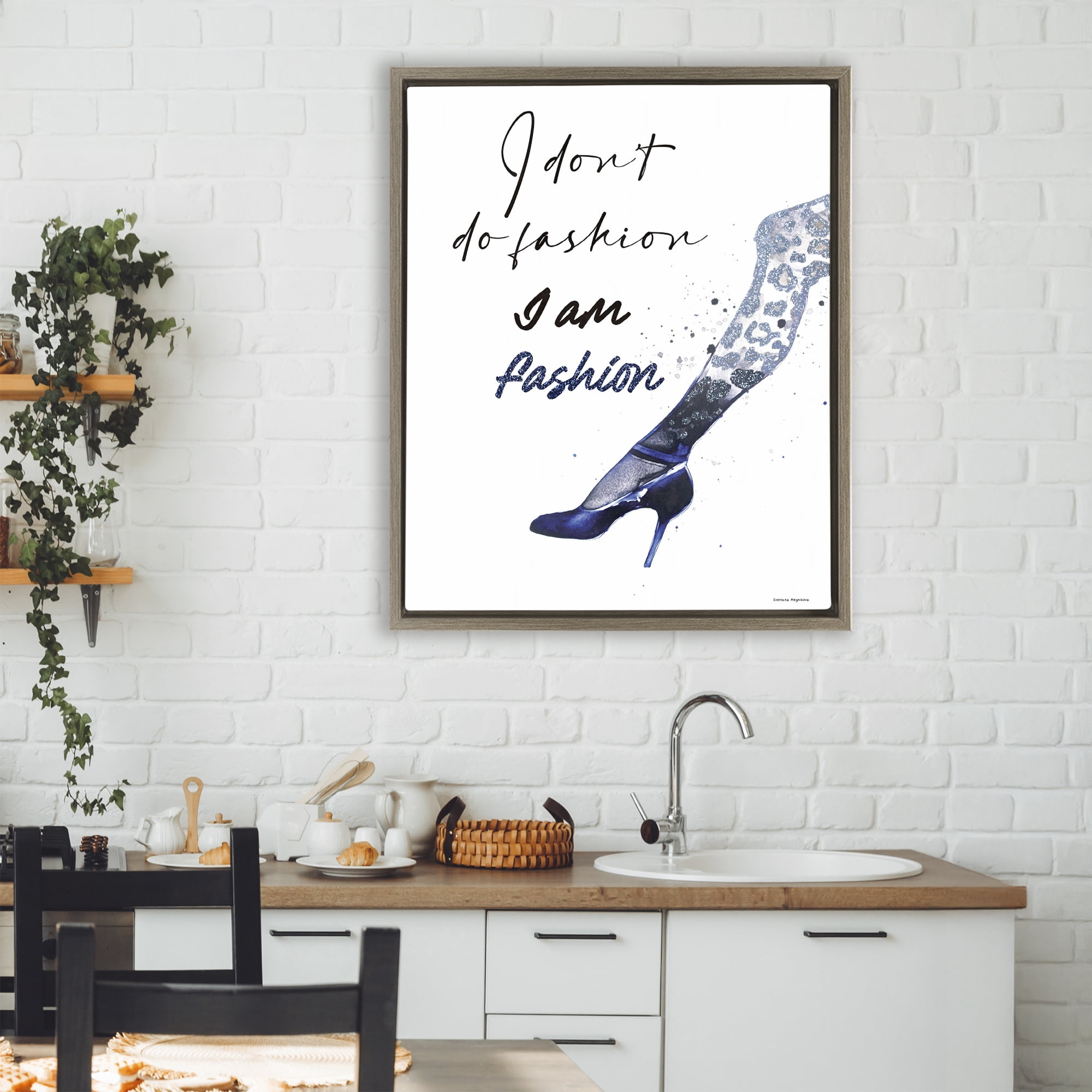 Stupell Industries Trendy I Am Fashion Brown Framed Floater Canvas Wall Art, design by Svetlana Aleynikova
