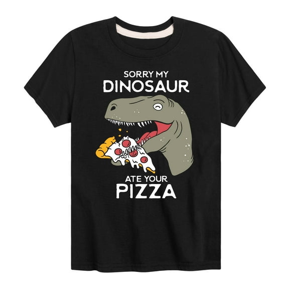 Instant Message - Sorry My Dinosaur Ate Your Pizza - Toddler And Youth Short Sleeve T-Shirt