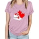 thumbnail image 1 of Camisetas de Manga Corta para Mujeres Canadá Día Hoja de Arce Impresión Básica de Verano Tee, Cuello Redondo Camiseta Casual, 1 of 3