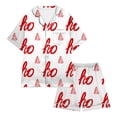 thumbnail image 3 of WEAIXIMIUNG Ensemble de Pyjamas pour Petites Filles et Garçons, Satin de Noël, Manches Courtes, 2 Pcs, Classique, 6-7 Ans, 3 of 4