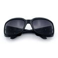thumbnail image 5 of SA106 Bling Cross Revolver Gun Jewel Rhinestone Rectangular Fashion Sunglasses Black Frame - Gradient Black Lens, 5 of 6