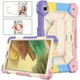 thumbnail image 6 of Case for Samsung Galaxy Tab A7 Lite 8.7" 2021 SM-T225/T220, Rugged Shockproof Case with Crossbody Strap & Pencil Holder [360° Rotating Hand Strap] & Stand, Case for Tab A7 Lite, B-colorful pink+beige, 6 of 7