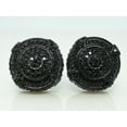 thumbnail image 4 of MENS XL DESIGNER BLACK 3D PAVE DIAMOND EARRINGS 12MM, 4 of 4