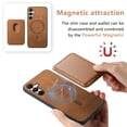 thumbnail image 2 of Allytech 2 in 1 Detachable Wallet Case for Samsung Galaxy A24 4G, [Thin & Light] [Compatible with MagSafe] Luxury PU Leather Card Holder Soft Bumper Shockproof Anti-Scratch Magnetic Case, Brown, 2 of 11