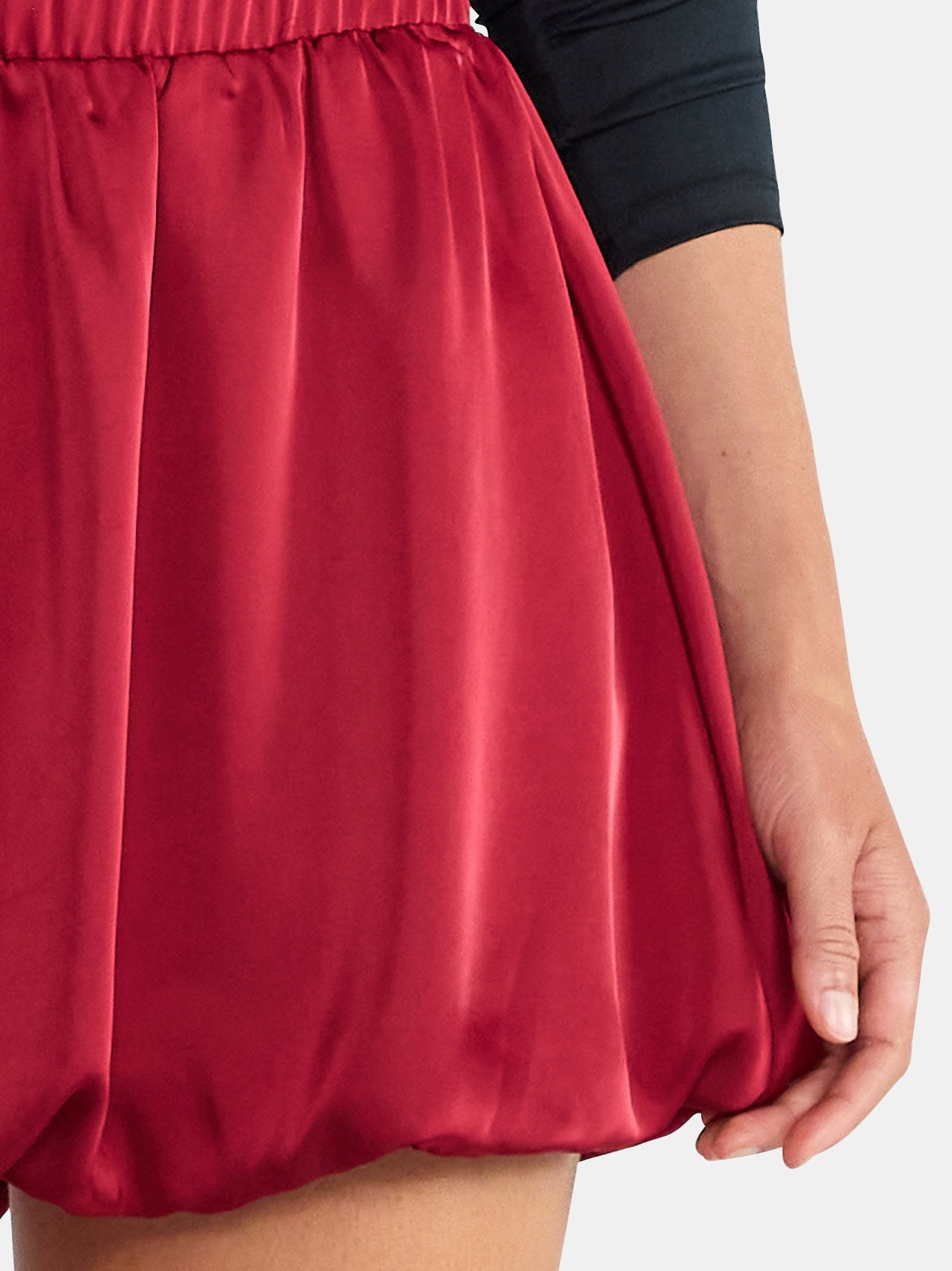 Madden NYC Women's Bubble Hem Satin Mini Skirt, Sizes XXS-XXL