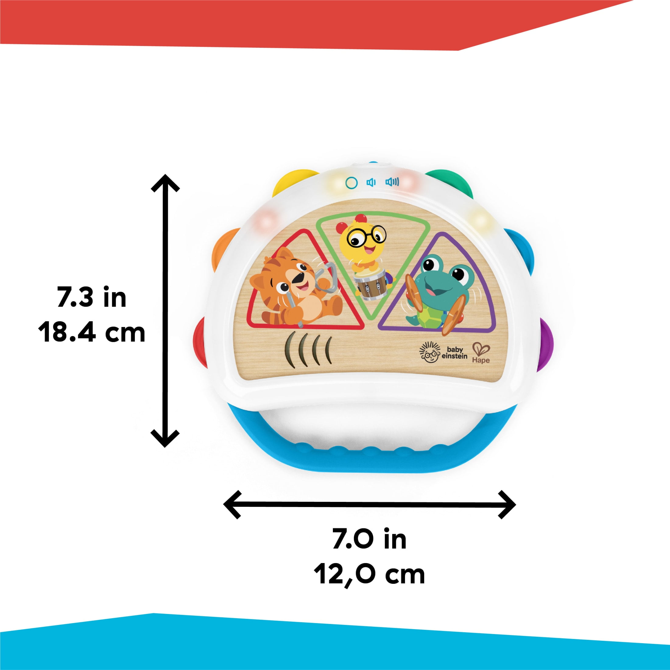 Baby Einstein + Hape Tap & Shake Tambourine, Ages 6+ Months
