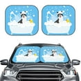 thumbnail image 2 of Disketp 2 Piece Collie In Bathtub Pattern Windshield Sunshades,Folding Windshield Sun Shade For Car Suv Trucks Sedan,Blocks Uv Rays Sun Visor Protector-Medium, 2 of 7