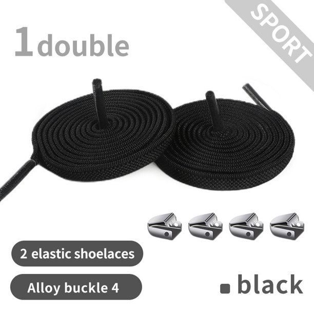 2 paquetes de cordones elásticos para zapatos, semicírculo, sin cordones, para zapatillas de deporte para niños y adultos, cordones con cierre de Metal para perezosos rápidos