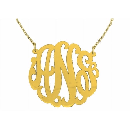 Personalized 45MM Nameplate Pendant Necklace 14k Yellow or 14K 14K White Gold. Special Order, Made to Order. With 18 inch chain. PNK011Y