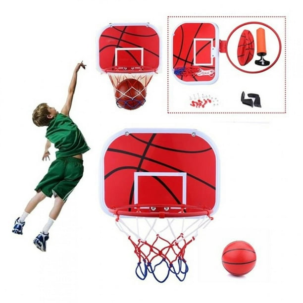 Domqga Accrocher Mini Basket Netball Cerceau pour Jouet de Jeu d'Intérieur en Plein Air pour Enfants avec Pompe à Air, Mini-Planche de Basket-Ball, Planche de Basket-Ball Intérieure