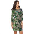 thumbnail image 1 of Vestido ajustado con lentejuelas para mujer 3/4 Mangas O Cuello Fiesta de noche Mini vestido in Irfora Vestido de manga tres cuartos, 1 of 7