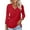 #2 Red(3/4 sleeve), variant on VDJ Button V Neck Tops for Women 3/4 Sleeve Comfort Soft Tshirts Basic Casual Tee Clothing Size XL