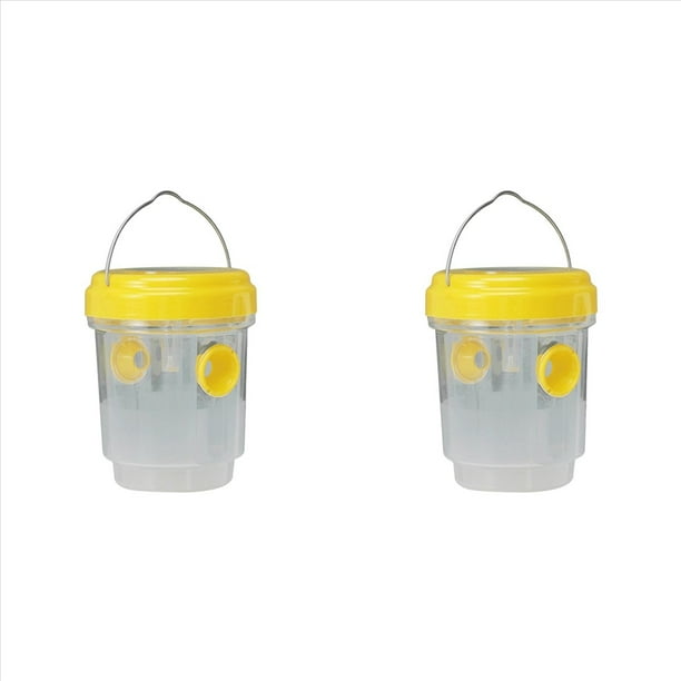 2X Trampa para Avispas Colgante para Exteriores Trampa para Avispas con Energía Solar Trampa para Colgar Aire Libre Impermeable Trampas Avispones Abejas No Tóxicas A