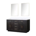 thumbnail image 2 of Abbey 72 in W x 22 in D Grey Oak Double Bath Vanity, Cultured Marble Top, Faucet Set, and 34 in Mirrors, 2 of 8