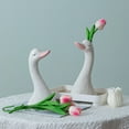 thumbnail image 4 of A Swan Ornament Clearance! Cute Swan Vase Decor Elegant Home Living Room Flower Arrangement Faux Floral Dried Flower Table Centerpiece, 4 of 7