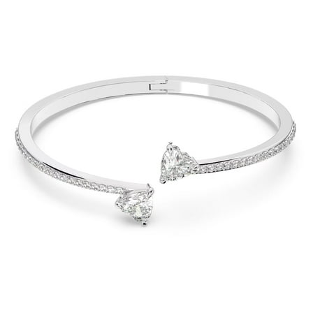 Swarovski Attract Soul Bangle Heart - White - Rhodium Plated