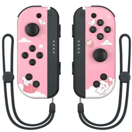 Game Controller for Nintendo Switch , Switch Joypad Controller (L/R) Support Turbo Function Compatible with Switch/Lite/OLED (Pink)
