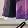 thumbnail image 5 of 60 Inch Round Tablecloth with White Lace Trim Fall Table Cover for Elegant Dining Decor Purple Sky and Black Cat, 5 of 8
