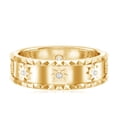 thumbnail image 3 of Rosec Jewels Lab Grown Diamond Wedding Band - EF-VS Grade Certified - Vintage Style Starburst Band - Ready to Gift with Jewelry Box, 18K Yellow Gold, US 7.00, 3 of 7