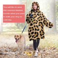 thumbnail image 4 of Beige and Black Of Leopard Print Wearable Oversized Blanket,Wearable Blanket Hoodie for Adults,Cozy Hooded Blankets with Super Pockets,Super Warm Fuzzy Pullover for Women & Men, 4 of 6