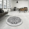 thumbnail image 4 of Ahgly Company Machine Washable Indoor Round Transitional Gray Area Rugs, 7' Round, 4 of 7