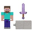 thumbnail image 4 of Minecraft Steve Action Figure & Accessory Set, 3.25-inch Scale Collectible Toy with Building Piece, 4 of 6
