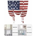 thumbnail image 6 of Navy Blue American Flag Tie Up Curtains for Window, Thermal Insulated Balloon Shade Adjustable Rod Pocket Curtains Valance Panels for Kitchen Bathroom Cafe 46 x 63 Red US Flag Wooden Vintage, 6 of 6