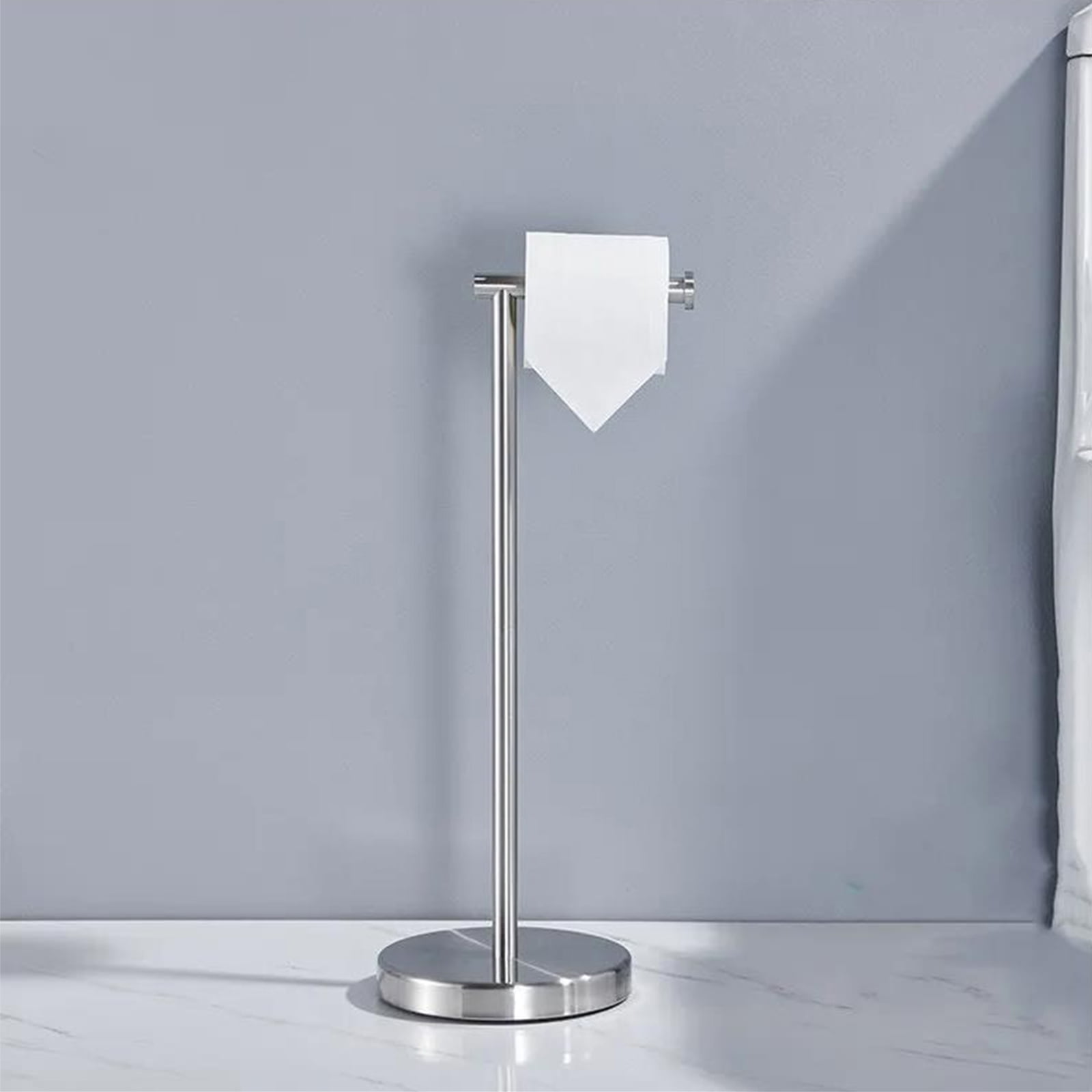 KALEFU Toilet Paper Holder Stand 304SS Rustproof Pedestal Lavatory Tissue Roll Holder Floor ...