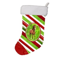 Carolines Treasures SB3139-CS Horse Candy Cane Holiday Christmas Stocking, 11 x 18", Mulitcolor