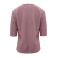 thumbnail image 6 of Womens Soft Basic T Shirt Summer Tops Short Sleeve Button down V Neck Tees Casual Work Outfits Everyday Wear by Yigetop Pink 3XL, 6 of 7