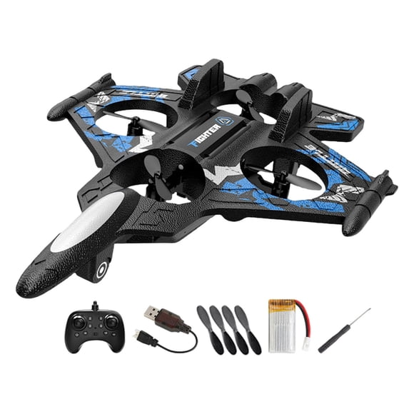 Avión de combate de control remoto, juguete volador para exteriores, ligero, 4 canales Azul 1RC