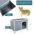 thumbnail image 2 of Medium Wooden Outdoor Dog House, Waterproof Roof, Elevated Floor, Adjustable Plastic Feet, Grey, 2 of 8