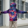 thumbnail image 5 of Chaqlin Galaxy Planet Wolf Kids Lightweight Zip Up Hoodie Long Sleeve with Pockets Comfy Casual Outerwear Youth Size 12-14, 5 of 7