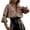 Khaki, variant on Womens Tops 2023 Dressy Casual Ruffled Lace Up V Neck Tunic Blouse Elegant Solid Loose Fit Puffy Sleeve Going Out Shirts