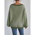 thumbnail image 3 of Womens Long Sleeve Sweater Crew Neck Casual Loose Clothes Spring Top Green M, 3 of 5