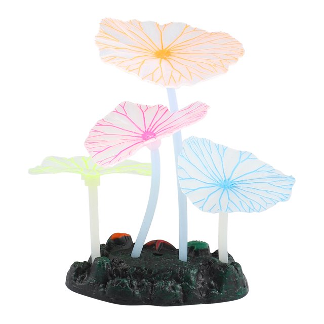 Unique Bargains 1 Set Decoraciones de plantas de acuario Planta de simulación de silicona brillante Multicolor 3.74 x2.76 x1.30