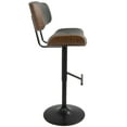 thumbnail image 3 of Lombardi Mid-Century Modern Adjustable Barstool in Walnut with Grey Faux Leather by LumiSource, 3 of 8