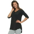 thumbnail image 3 of Felina Womens High-Low Hem Tunic Top Size: L, Color: Black, 3 of 3