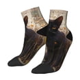 thumbnail image 3 of Salouo Black Cat in Wildflowers Pattern Unisex Middle Tube Socks,Middle-Finger Knee High Socks Over The Calf Tube Stocking Crew Stockings for Women and Men Tube Socks, 3 of 8