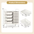 thumbnail image 3 of Costway 12-Drawer Rolling Storage Cart with Removable Drawers & Lockable Casters for Office White, 3 of 10