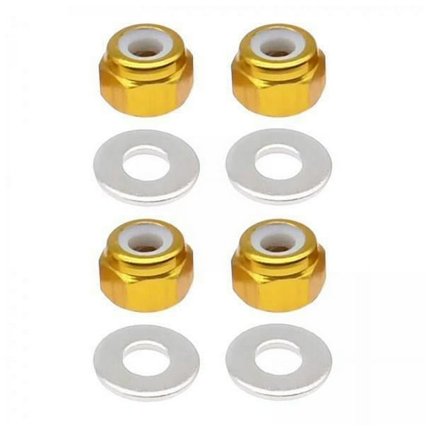 Conjunto de 16 Tuercas Antirrobo Strade Fareast Limited para Neumáticos RC Escala 1:14 Amarillo 4 piezas