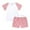 Pink, variant on Ydojg Toddler Boys Outfit Set Kids Baby Girls 2 Piece Tracksuit Summer Outfits Color Block Short Sleeve T Shirt With Shorts Set Boy Outfit Navy Size 2-3 Years