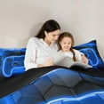 thumbnail image 5 of Castle Fairy Blue Video Game Twin Comforter Sets Female Men,Hexagon Gamepads Bedding Set, 5 of 8