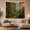 Sunbeam Forest, variant on Wooden Bridge in a Misty Forest With Sunlight Filtering Through Trees, Serene Rustic for Nature Lovers, Forest Wall Art Print, Housewarming Gift, Tapestry Wall Hanging for Bedroom and Living Room