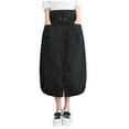 thumbnail image 2 of Aueoeo Women's Cargo Skirt High Waist Dress Skirt Soft Comfy Solid Color Hiking Skirts With Side Pockets, 2 of 4