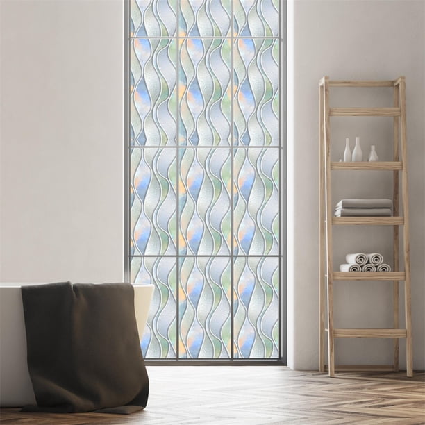 Película de privacidad de ventana, Adhesivos de ventana , Vinilo de ventana decorativo 3D, Calcomanías de vidrieras, Adhesivo de ventana , estilo D Colco película de privacidad de la ventana